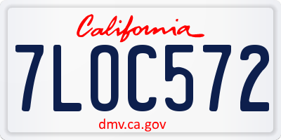 CA license plate 7LOC572