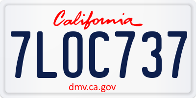 CA license plate 7LOC737