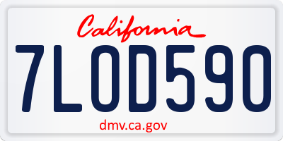 CA license plate 7LOD590
