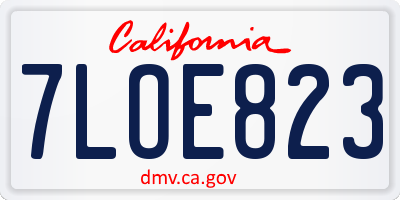 CA license plate 7LOE823