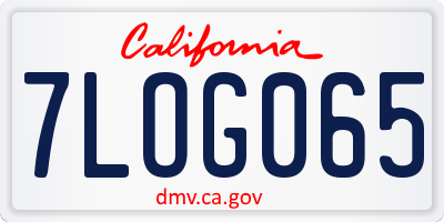 CA license plate 7LOG065