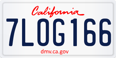 CA license plate 7LOG166