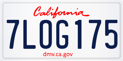 CA license plate 7LOG175
