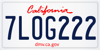 CA license plate 7LOG222