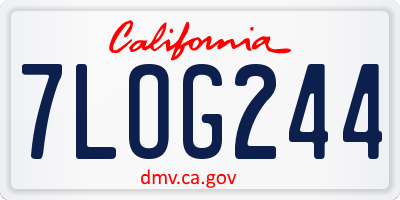 CA license plate 7LOG244