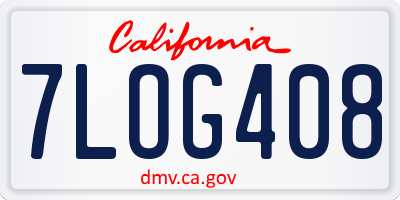 CA license plate 7LOG408