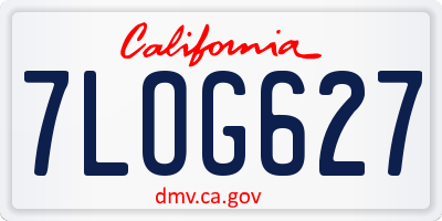 CA license plate 7LOG627