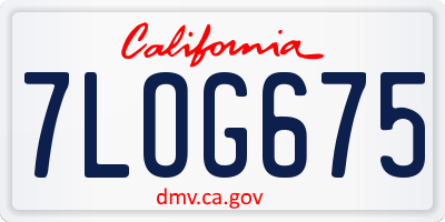 CA license plate 7LOG675