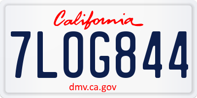 CA license plate 7LOG844