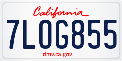 CA license plate 7LOG855