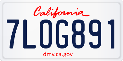 CA license plate 7LOG891