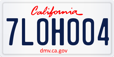 CA license plate 7LOH004