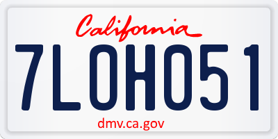 CA license plate 7LOH051