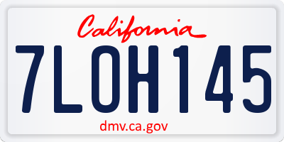 CA license plate 7LOH145
