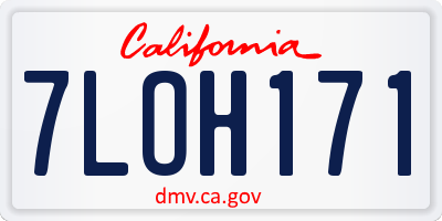 CA license plate 7LOH171