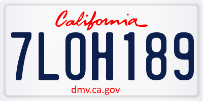 CA license plate 7LOH189