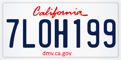 CA license plate 7LOH199