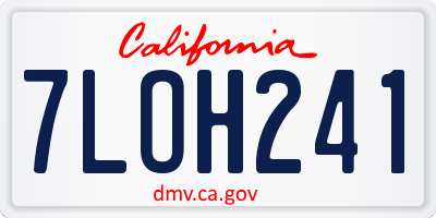 CA license plate 7LOH241