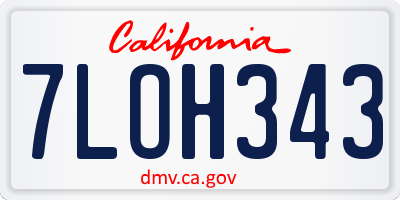 CA license plate 7LOH343