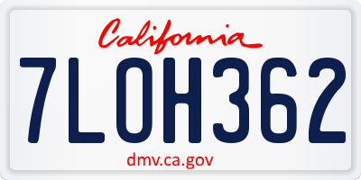 CA license plate 7LOH362