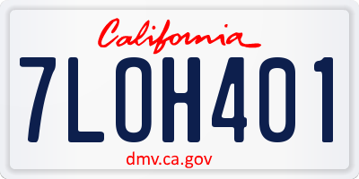 CA license plate 7LOH401