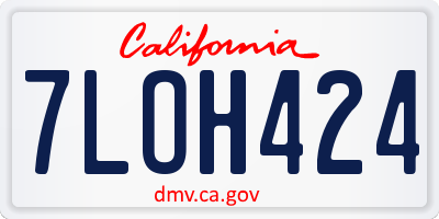 CA license plate 7LOH424