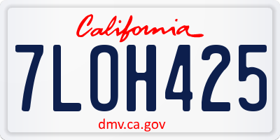 CA license plate 7LOH425
