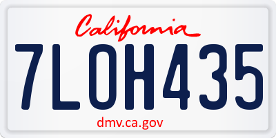 CA license plate 7LOH435