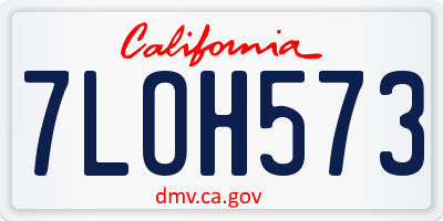 CA license plate 7LOH573