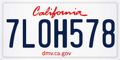 CA license plate 7LOH578