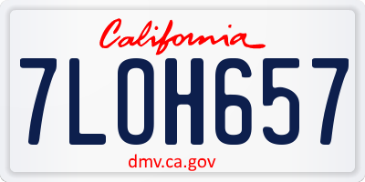 CA license plate 7LOH657