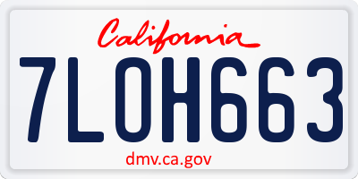 CA license plate 7LOH663