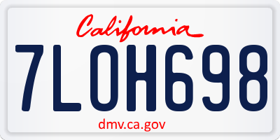 CA license plate 7LOH698