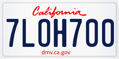 CA license plate 7LOH700