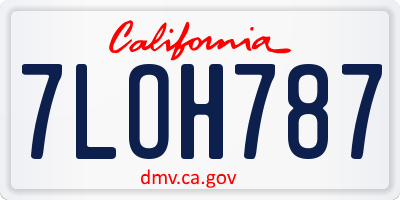 CA license plate 7LOH787