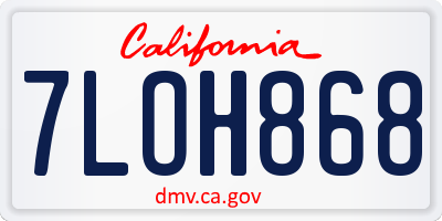 CA license plate 7LOH868