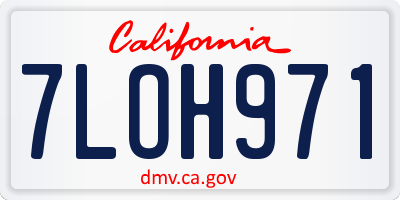 CA license plate 7LOH971