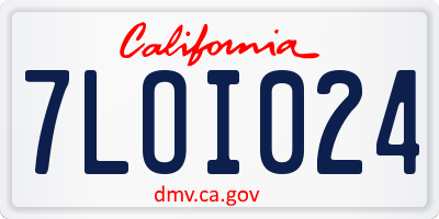 CA license plate 7LOI024