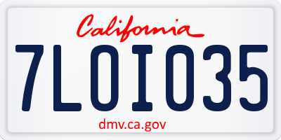 CA license plate 7LOI035