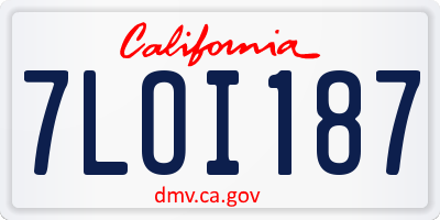 CA license plate 7LOI187