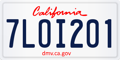 CA license plate 7LOI201