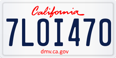 CA license plate 7LOI470