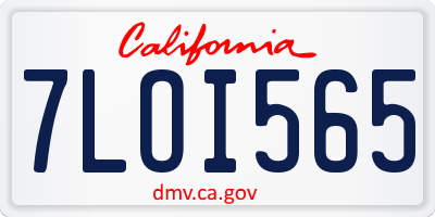 CA license plate 7LOI565
