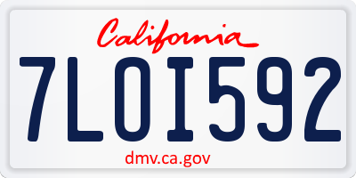 CA license plate 7LOI592