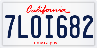 CA license plate 7LOI682