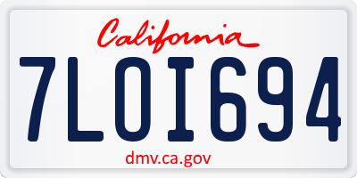 CA license plate 7LOI694