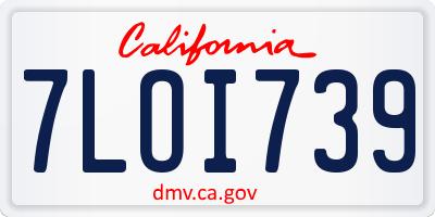 CA license plate 7LOI739