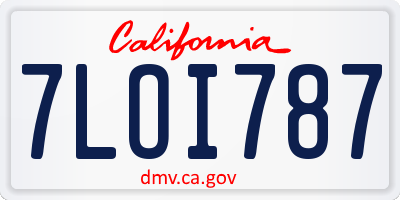 CA license plate 7LOI787
