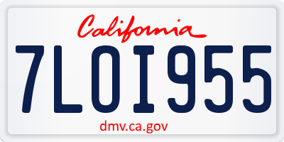 CA license plate 7LOI955