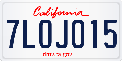 CA license plate 7LOJ015